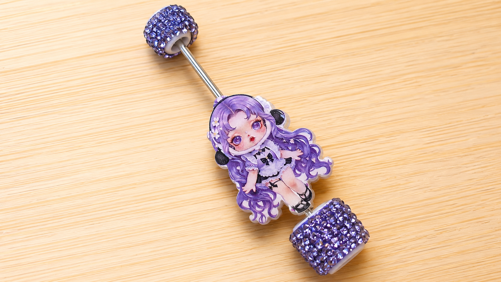 Acrílico Skullpanda morado