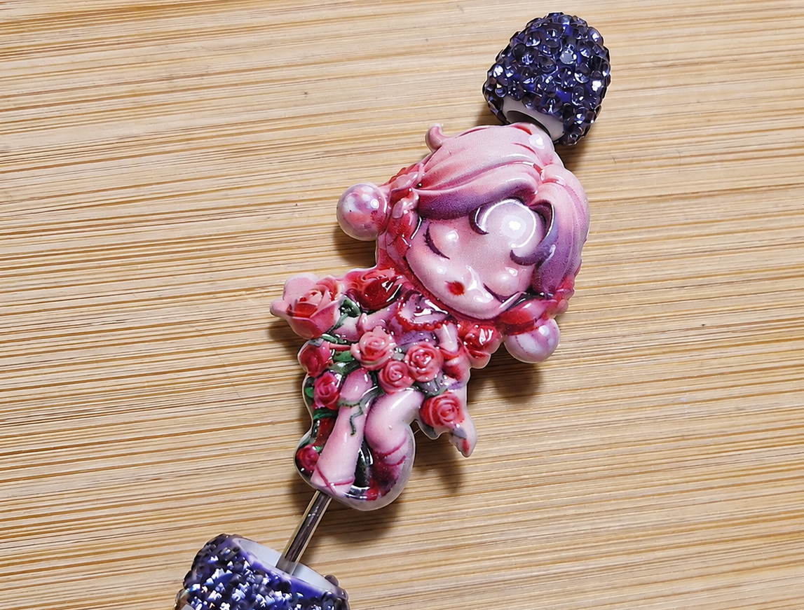 Acrílico Skullpanda rosas.