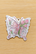 Acrílico mariposa rosa.