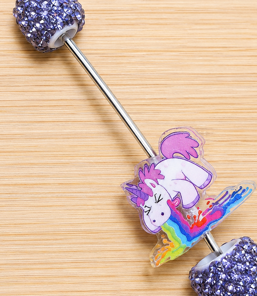 Acrílico unicornio con arco iris 2uds.
