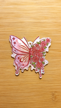 Acrílico mariposa con rosas.