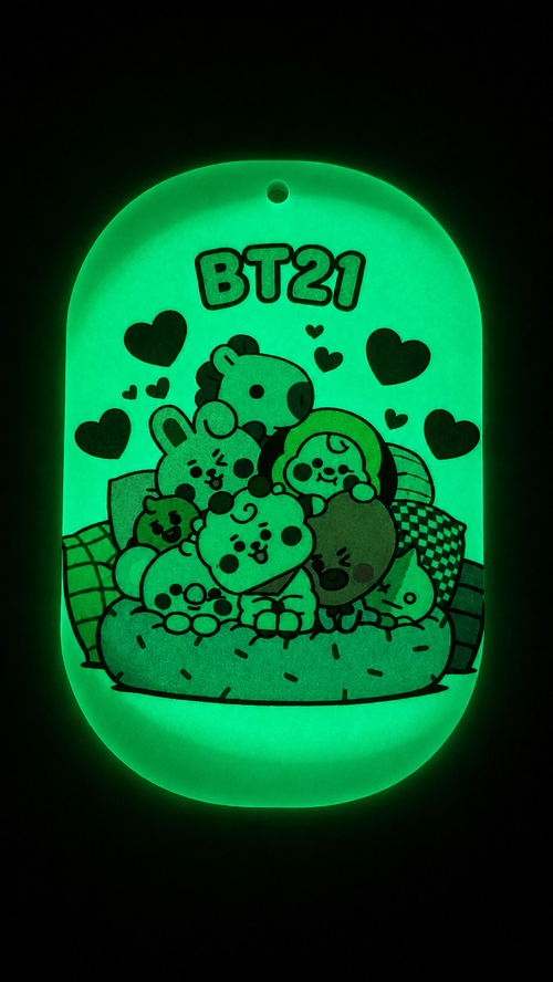 Acrílico bts21  brilla en la oscuridad