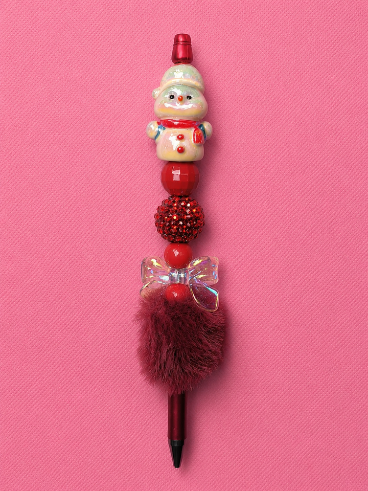 Bolígrafo navideño con muñeco de nieve