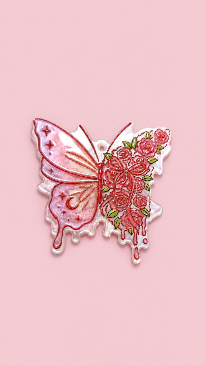 Acrílico mariposa con rosas