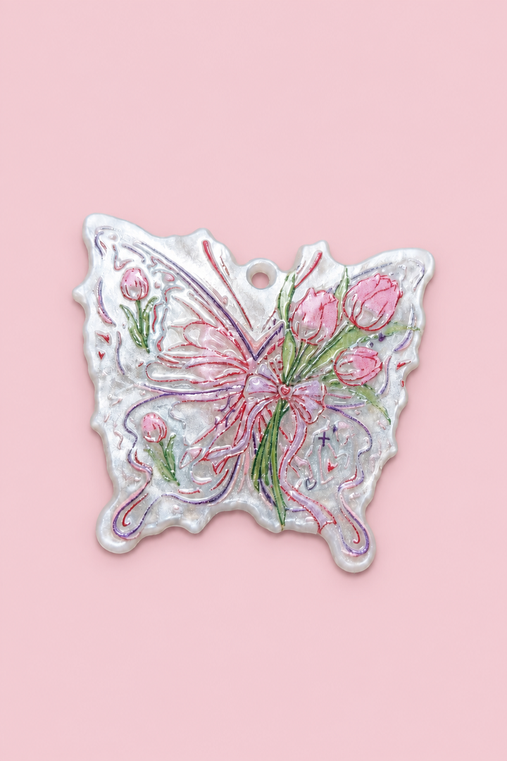 Acrílico mariposa rosa