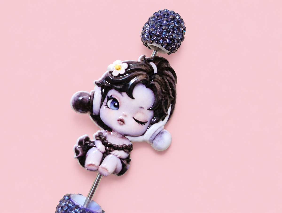 Acrílico Skullpanda con flor