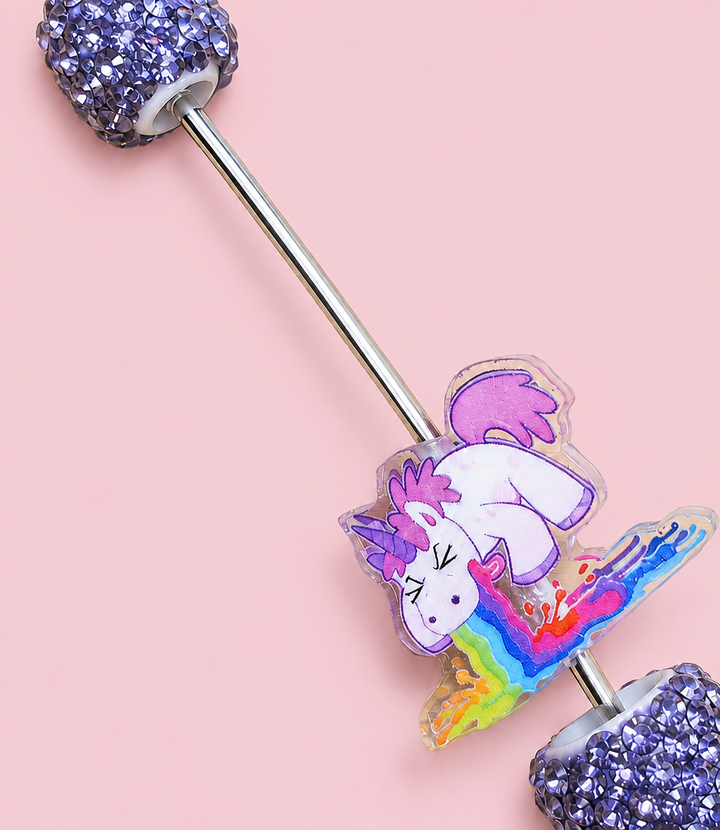 Acrílico unicornio con arco iris