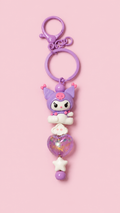 Llavero morado de Kuromi con corazón y estrella