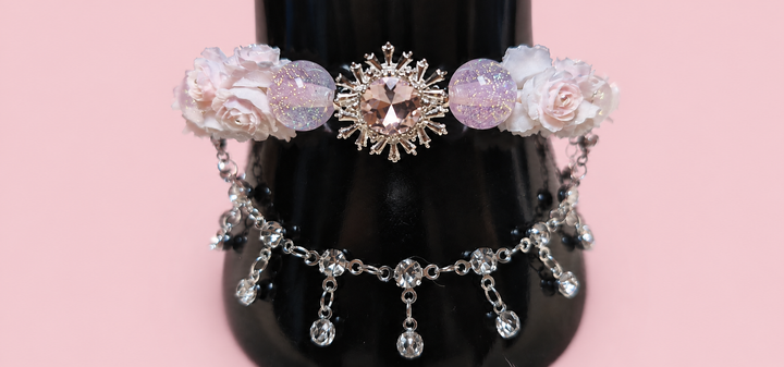 Pulsera copo de nieve rosa