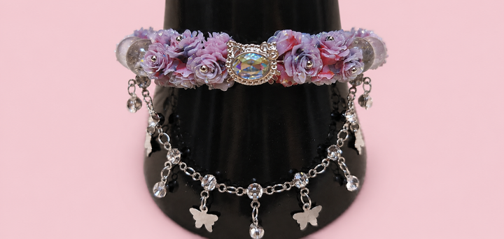 Pulsera de flores accesorio de gato