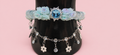 Pulsera de flores azul claro