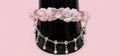 Pulsera de flores rosa claro