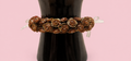 Pulsera flores color marrón